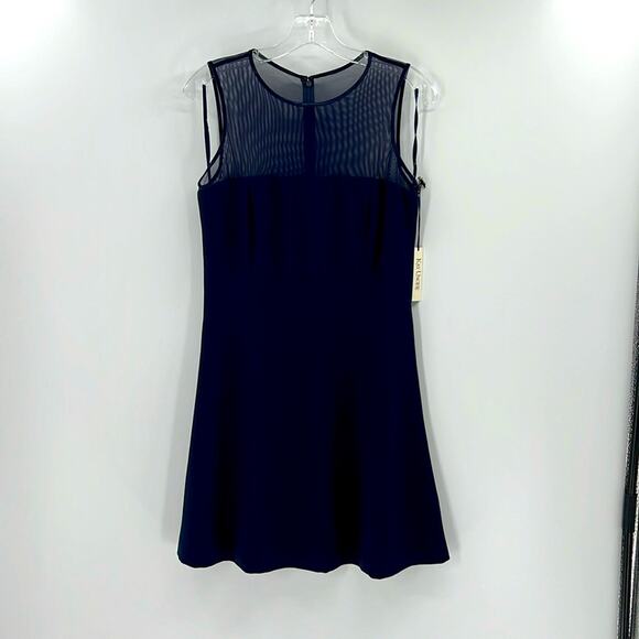 Kay Unger Petites Sheer Tank Dress - Navy - 10 Petite - New with tags - Picture 1 of 10